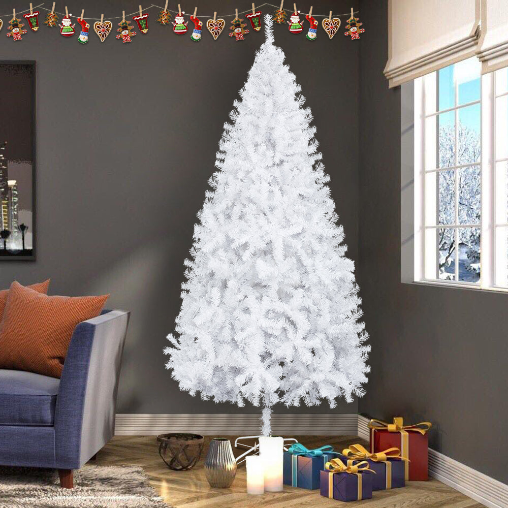 7FT White Christmas Tree with Iron Stand & 950 Branches – Elegant Holiday Decor for a Winter Wonderland