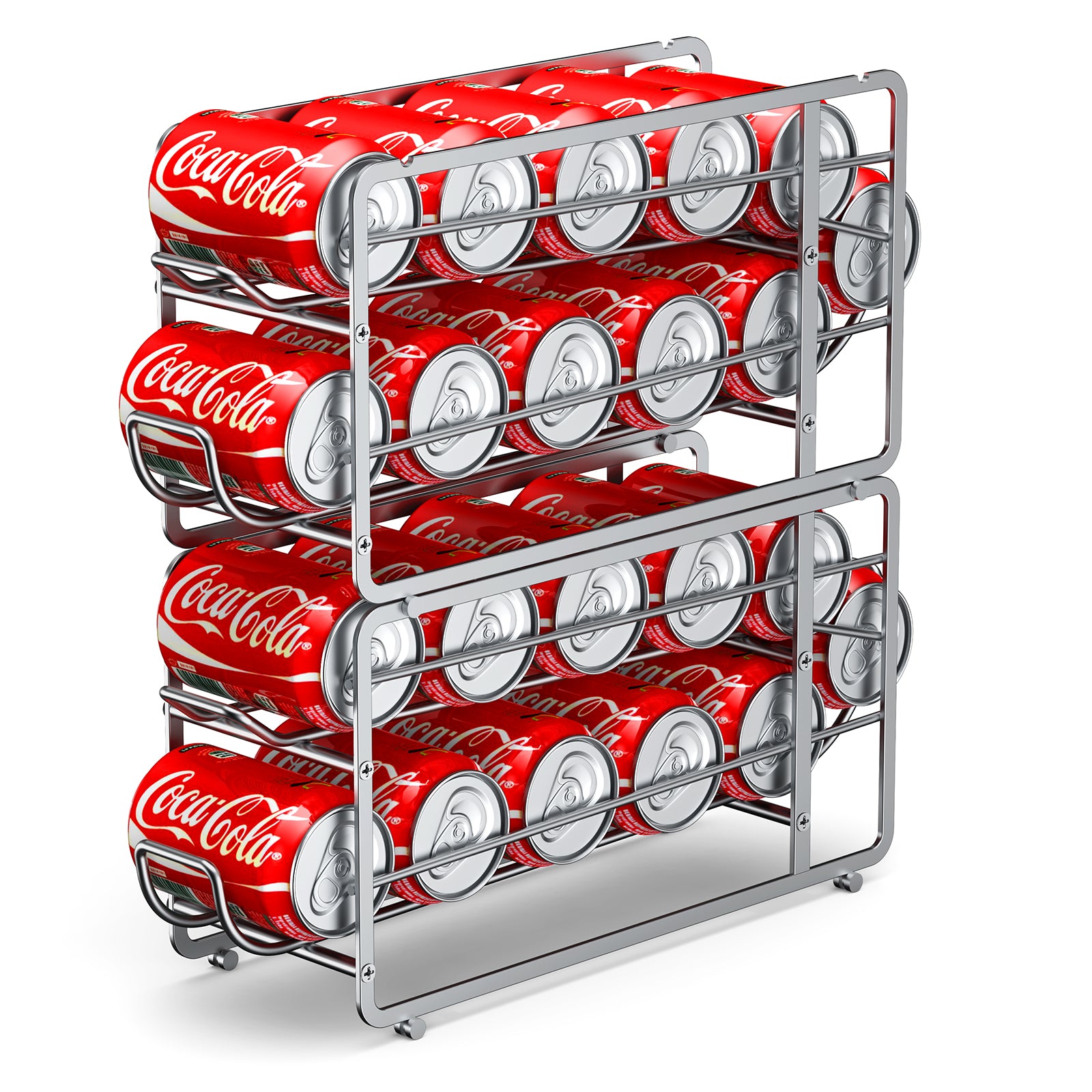 Drink Organizer for Fridge, Soda Can Organizer Storage Rack, 2 Pack Stackable Beverage Soda Can Dispenser Organizer Holder for Refrigerator, Cabinet, Pantry, Fit for 12oz / 355ml Standard Soda Can, Summer Gift