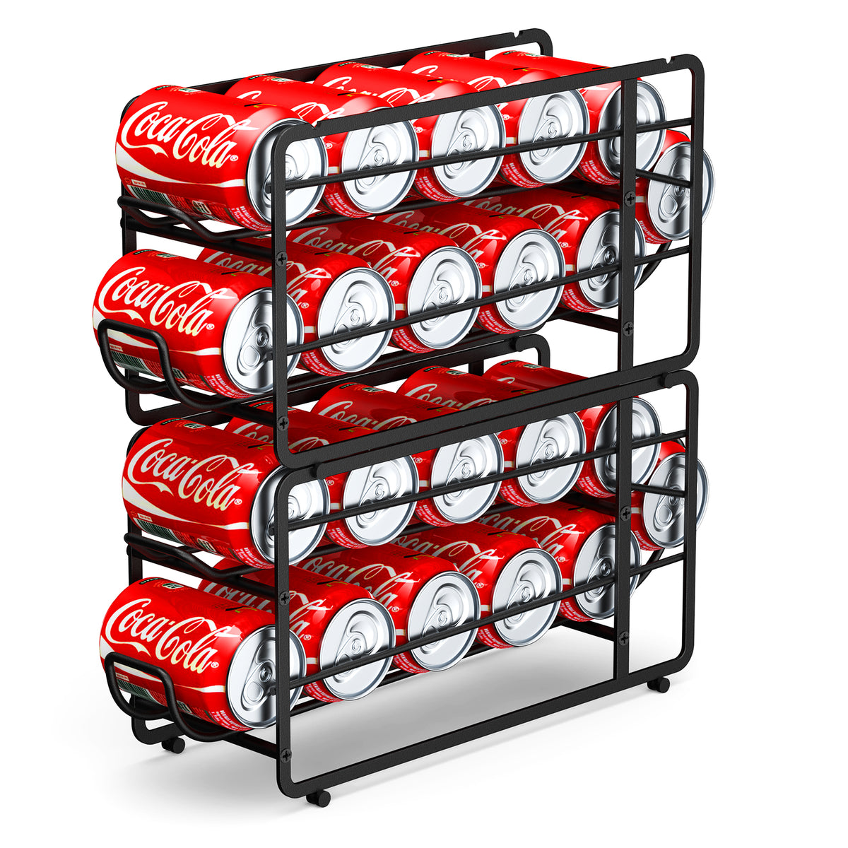 Drink Organizer for Fridge, Soda Can Organizer Storage Rack, 2 Pack Stackable Beverage Soda Can Dispenser Organizer Holder for Refrigerator, Cabinet, Pantry, Fit for 12oz / 355ml Standard Soda Can, Summer Gift