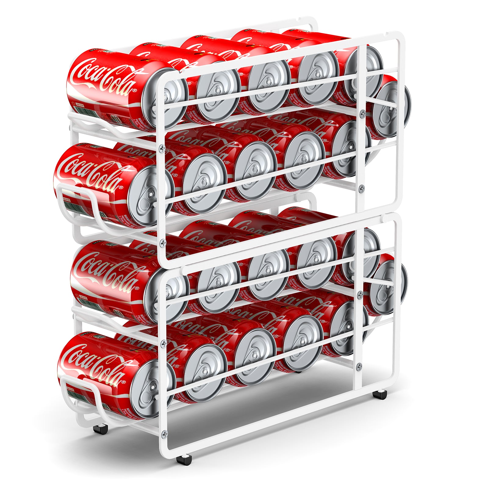 Drink Organizer for Fridge, Soda Can Organizer Storage Rack, 2 Pack Stackable Beverage Soda Can Dispenser Organizer Holder for Refrigerator, Cabinet, Pantry, Fit for 12oz / 355ml Standard Soda Can, Summer Gift