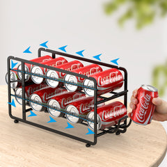 Drink Organizer for Fridge, Soda Can Organizer Storage Rack, 2 Pack Stackable Beverage Soda Can Dispenser Organizer Holder for Refrigerator, Cabinet, Pantry, Fit for 12oz / 355ml Standard Soda Can, Summer Gift