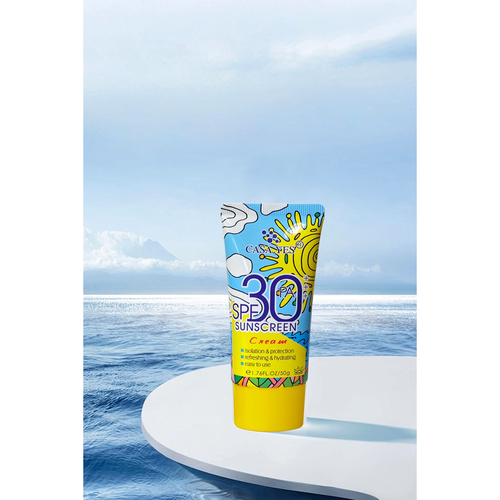 CASA.YES Sunscreen SPF 30+++ - Lightweight, Non-Greasy, Water-Resistant, UVA/UVB Protection for Face & Body