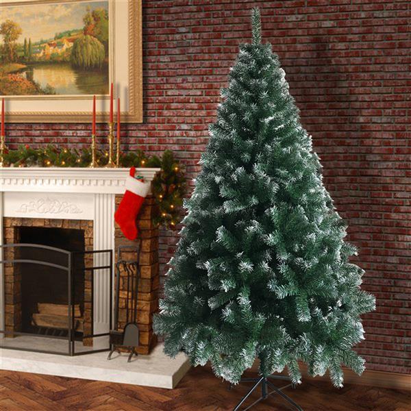 🎅Christmas 🔥6FT White Christmas Tree with Iron Stand - 650 Branches for a Winter Wonderland