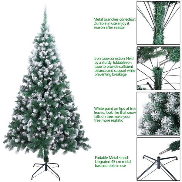 🎅Christmas 🔥7FT White PVC Christmas Tree with 870 Branches