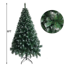 🎅Christmas 🔥6FT White Christmas Tree with Iron Stand - 650 Branches for a Winter Wonderland