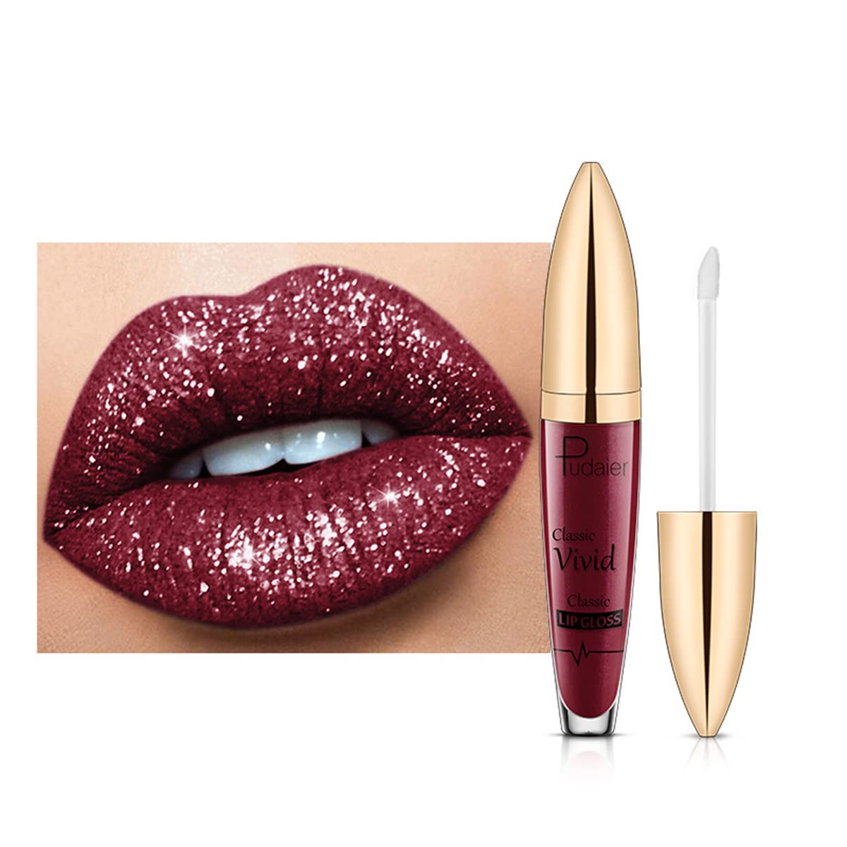 Halloween Diamond Shiny Matte Lipstick, Gothic Glitter Liquid Lip Gloss, Sparkling High Pigment Waterproof Long Lasting Lipsticks, Bold Shimmer Lip Glaze Lips for Masquerade, Cosplay, Halloween Makeup