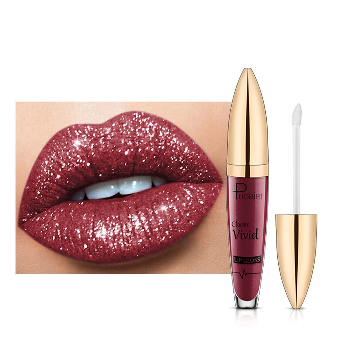 Halloween Diamond Shiny Matte Lipstick, Gothic Glitter Liquid Lip Gloss, Sparkling High Pigment Waterproof Long Lasting Lipsticks, Bold Shimmer Lip Glaze Lips for Masquerade, Cosplay, Halloween Makeup