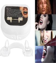 Retractable Halloween Vampire Fangs Teeth Scary Creepy Fake Vampire Canines for Kids and Adults, Realistic Reusable Fake Vampire Fake Teeth Cosplay Accessories Halloween Party