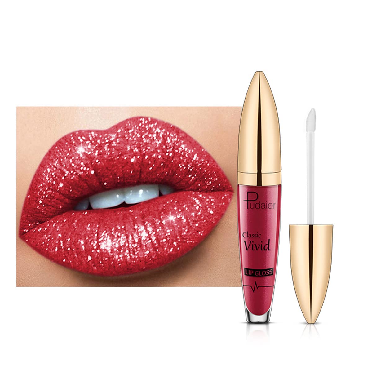 Halloween Diamond Shiny Matte Lipstick, Gothic Glitter Liquid Lip Gloss, Sparkling High Pigment Waterproof Long Lasting Lipsticks, Bold Shimmer Lip Glaze Lips for Masquerade, Cosplay, Halloween Makeup