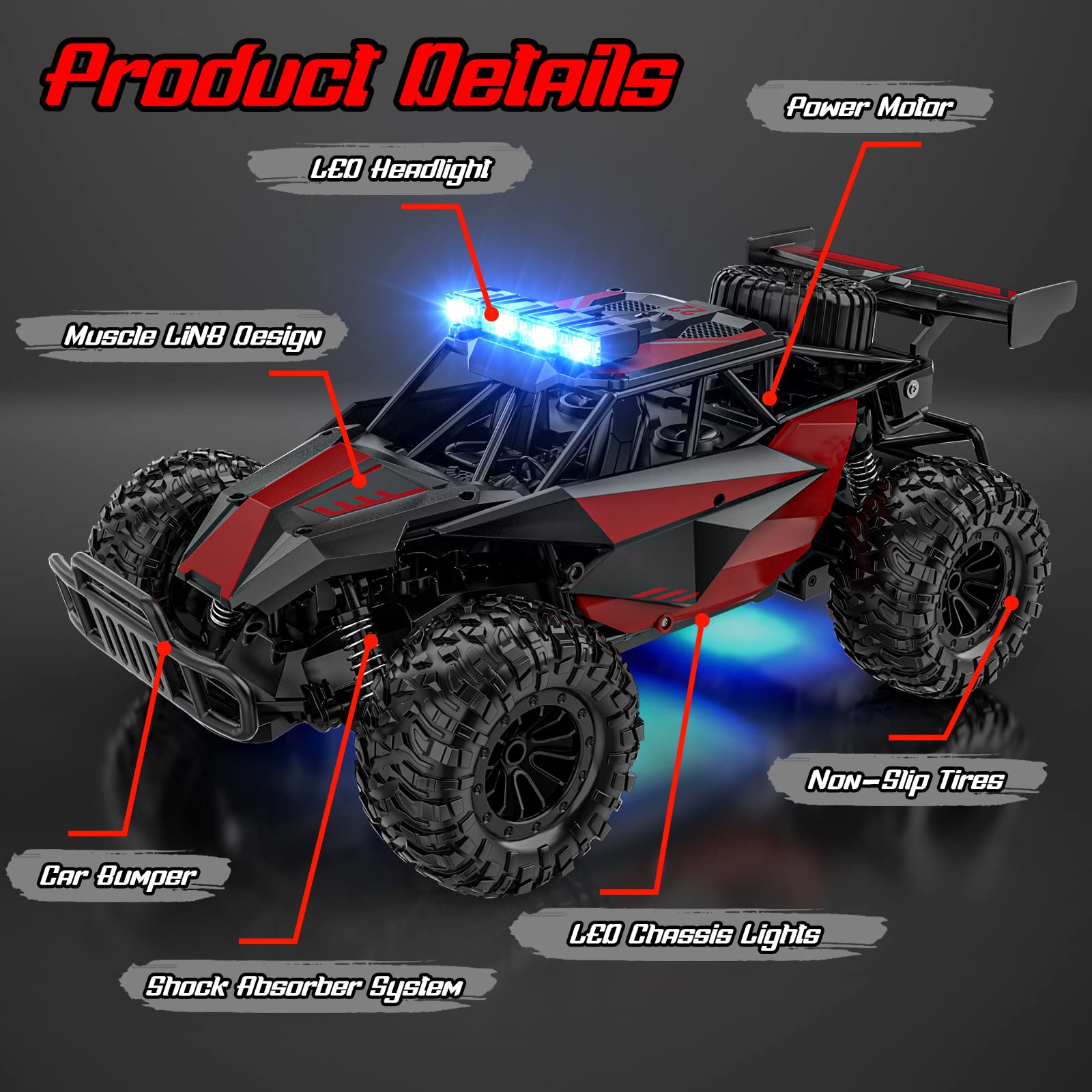 🎄Christmas Promotion - 50% OFF - 🎄 Remote Control Car, 1:12 Monster RC Truck