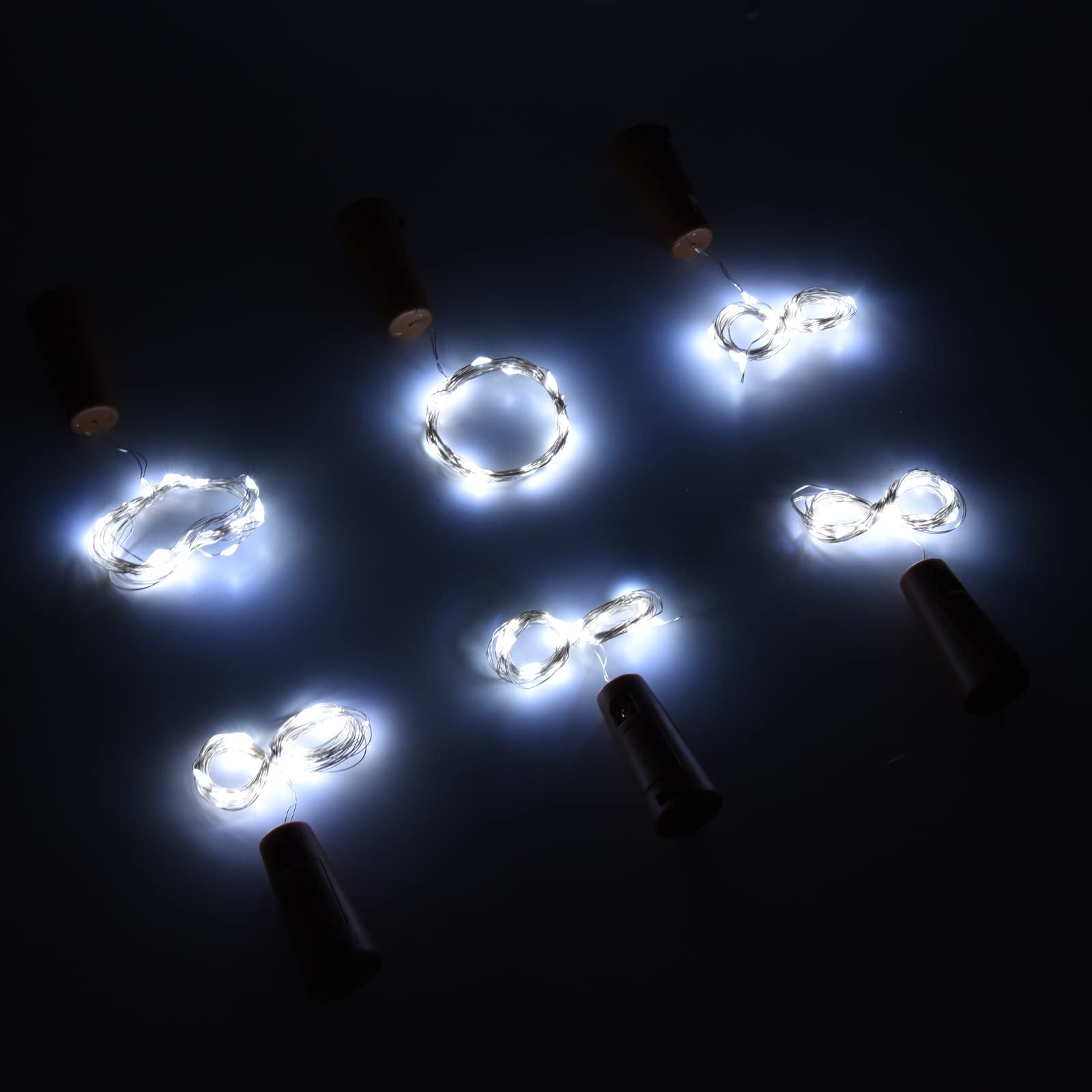 Wine Bottle Lights with Cork,12 Pack 20 LED Lights Battery Powered DIY Fairy Lights String for Party,Halloween,Christmas Indoor and Outdoor Home Decoration Waterproof Bottle Lights (Cold White)