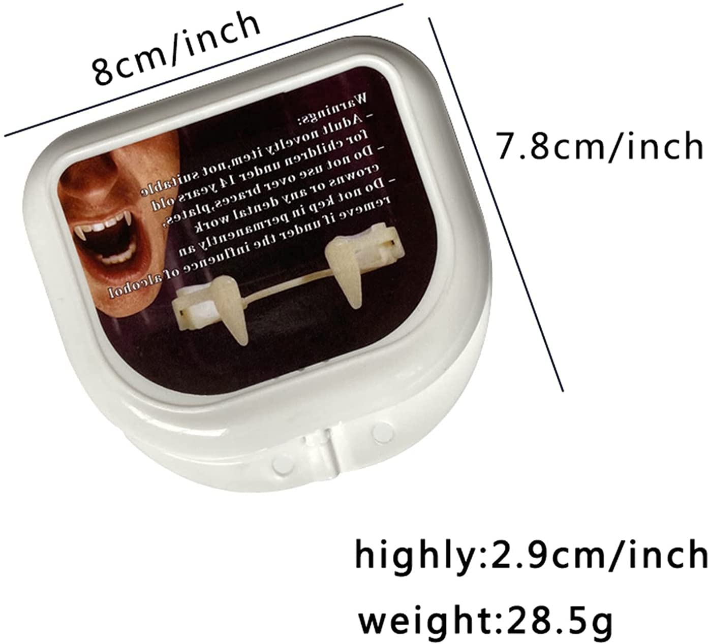 Retractable Halloween Vampire Fangs Teeth Scary Creepy Fake Vampire Canines for Kids and Adults, Realistic Reusable Fake Vampire Fake Teeth Cosplay Accessories Halloween Party