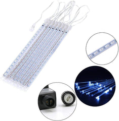 Meteor Shower Lights Outdoor Christmas Lights UL Certified Falling Rain Drop Lights Snowfall Icicle Cascading String Lights, 12 Inch Tubes 192LED